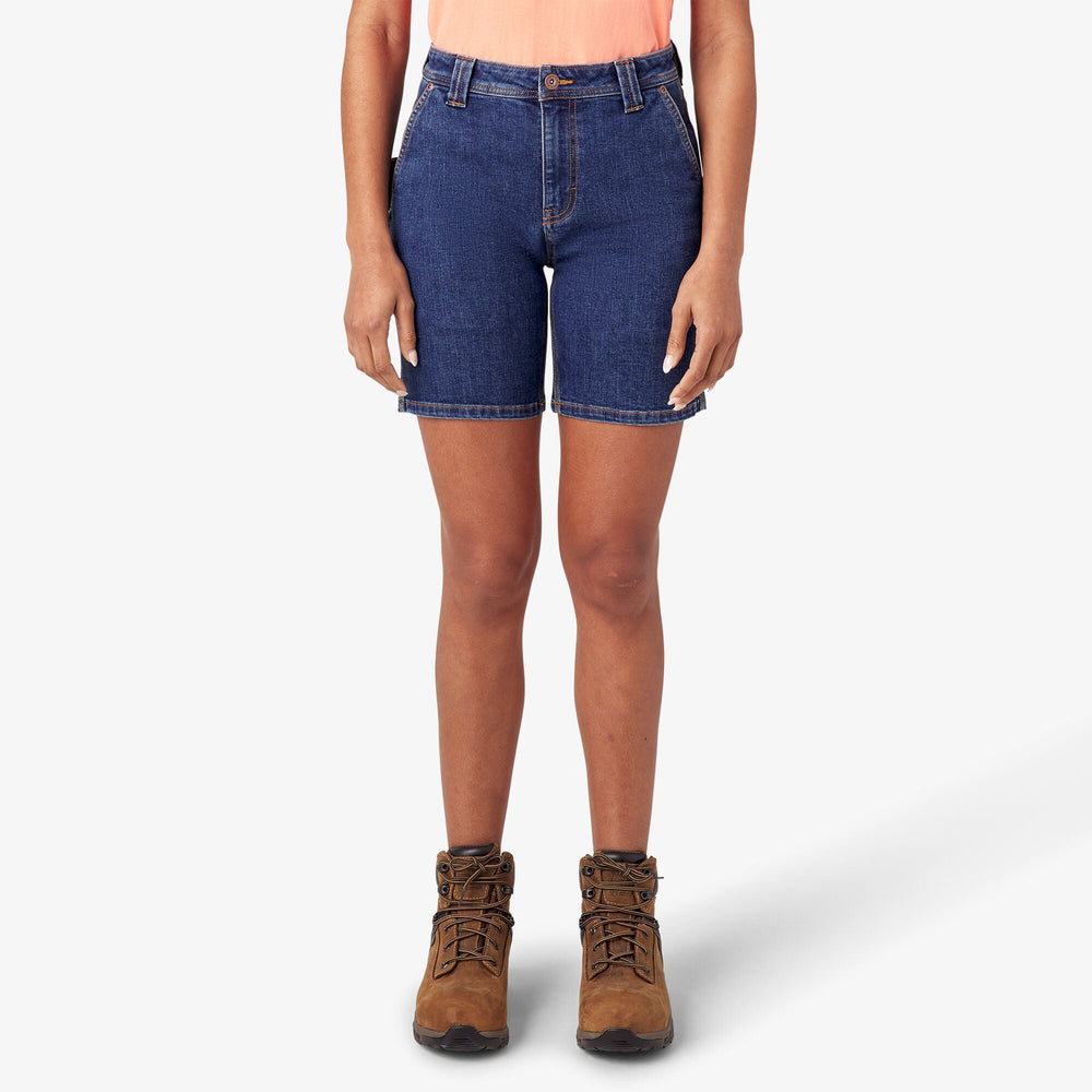 Women’s Relaxed Fit Denim Carpenter Shorts, 7" - Dickies